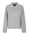Samsoe & Samsoe Collared Long-sleeve Polo Shirt In Gray