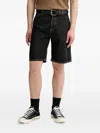 Samsoe & Samsoe Contrast-stitch Denim Shorts In Black