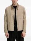Samsoe & Samsoe Corduroy-collar Zip-front Jacket In Neutral