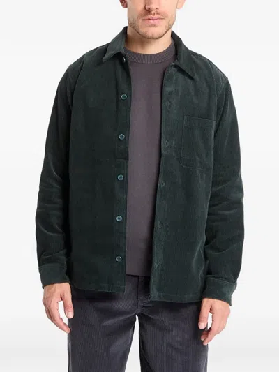 Samsoe & Samsoe Corduroy-textured Jacket In Green