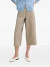 Samsoe & Samsoe Cotton Cropped Trousers In Neutral