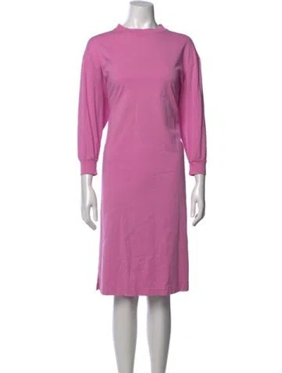 Pre-owned Samsoe & Samsoe Crew Neck Knee-length Dress In Pink
