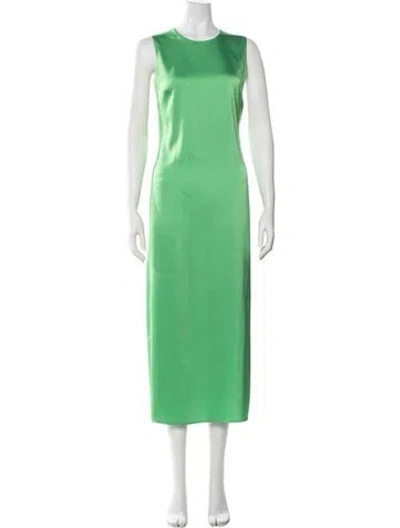 Pre-owned Samsoe & Samsoe Crew Neck Long Dress In Green