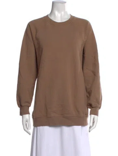 Pre-owned Samsoe & Samsoe Crew Neck Long Sleeve Sweatshirt In Brown