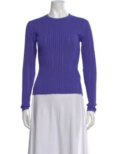Pre-owned Samsoe & Samsoe Crew Neck Long Sleeve Top In Purple