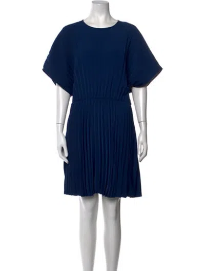 Pre-owned Samsoe & Samsoe Crew Neck Mini Dress In Blue