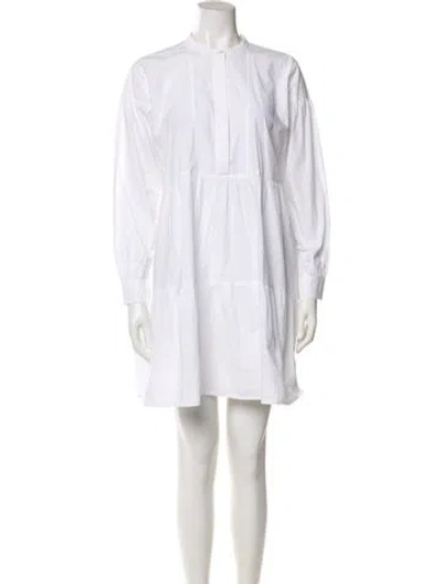 Pre-owned Samsoe & Samsoe Crew Neck Mini Dress In White