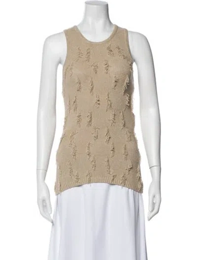 Pre-owned Samsoe & Samsoe Crew Neck Sleeveless Top In Neutral
