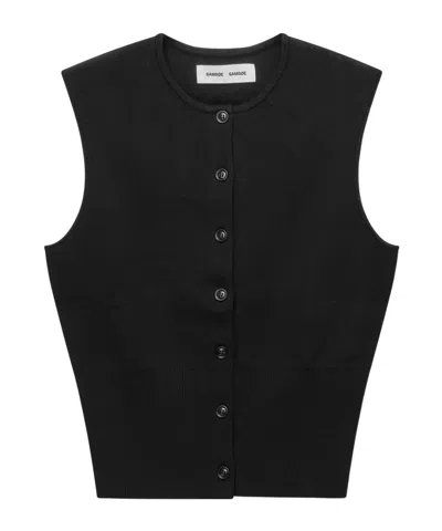 Samsoe & Samsoe Crew Neck Vest In Black
