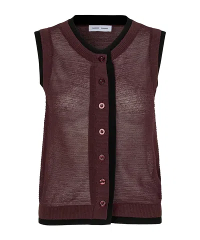 Samsoe & Samsoe Crew-neck Knit Sweater In Brown