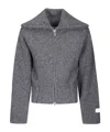 Samsoe & Samsoe Cropped Knit Jacket In Grey