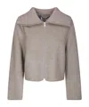 Samsoe & Samsoe Cropped Wool Jacket In Oat Ash