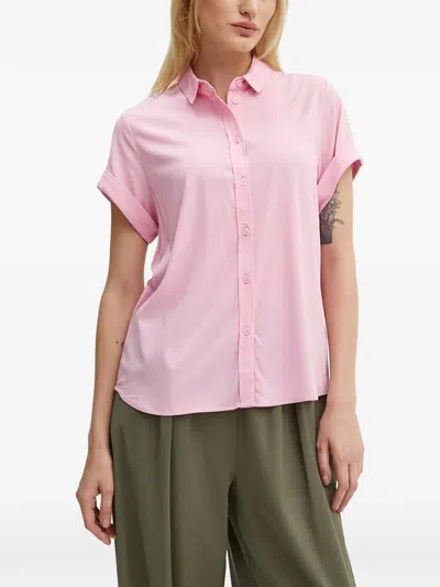 Samsoe & Samsoe Cuffed Short-sleeve Shirt In Pink
