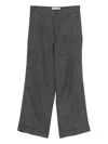 Samsoe & Samsoe Cuffed Wide-leg Trousers In Gray