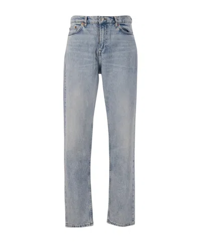 Samsoe & Samsoe Denim Trousers With Belt Loops In Blue