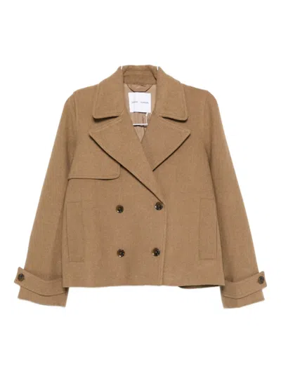 Samsoe & Samsoe Double-breasted Fitted Jacket In Brown