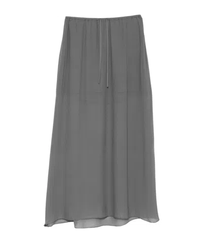 SAMSOE & SAMSOE DRAWSTRING SHEER-FINISH SKIRT