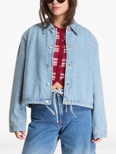 Samsoe & Samsoe Drawstring-hem Jacket In Blue