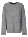 Samsoe & Samsoe Drop-shoulder Sweater In Gray