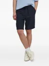 Samsoe & Samsoe Elastic-waist Chino Shorts In Blue