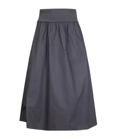 Samsoe & Samsoe Elastic Waist Midi Skirt In Blue