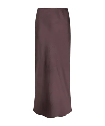 Samsoe & Samsoe Elastic Waist Midi Skirt In Brown