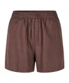 Samsoe & Samsoe Elastic Waist Shorts In Brown