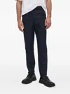 Samsoe & Samsoe Elastic-waist Side-pocket Trousers In Blue