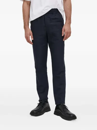 Samsoe & Samsoe Elastic-waist Side-pocket Trousers In Blue