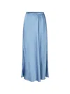 Samsoe & Samsoe Elasticated Midi Skirt In Blue