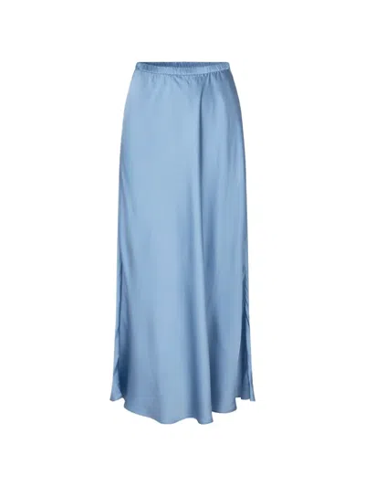 Samsoe & Samsoe Elasticated Midi Skirt In Blue
