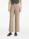 Samsoe & Samsoe Elasticated Pleated-front Trousers In Neutral