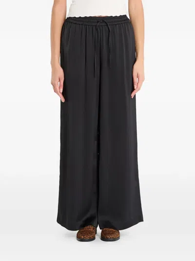 Samsoe & Samsoe Elasticated-waistband Palazzo Pants In Black