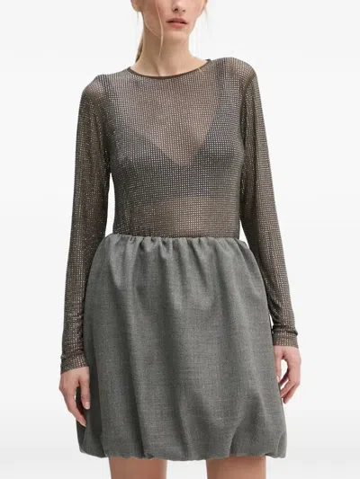 Samsoe & Samsoe Embellished Long-sleeved Top In Gray