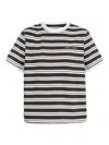 Samsoe & Samsoe Embroidered-logo Striped-pattern T-shirt In Multi