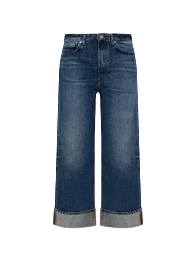 Samsoe & Samsoe Faded Turn-up Jeans In Blue