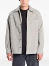 Samsoe & Samsoe Felted Button-up Jacket In Gray