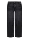 Samsoe & Samsoe Five-pocket Design Wide-leg Jeans In Black