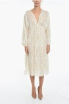 Samsoe & Samsoe Flared Gertrud Empire Maxi Dress With Puff Sleeve