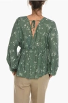 Samsoe & Samsoe Floral-motif Gertrud Blouse With Puff Sleeve