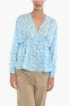 Samsoe & Samsoe Floral-motif Gertrud Blouse With Puff Sleeve