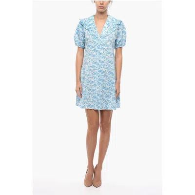 Samsoe & Samsoe Floral-motif Jytta Minidress With Decorative Ruffle Women's Collar