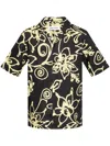 Samsoe & Samsoe Floral-print Linen Shirt In Black