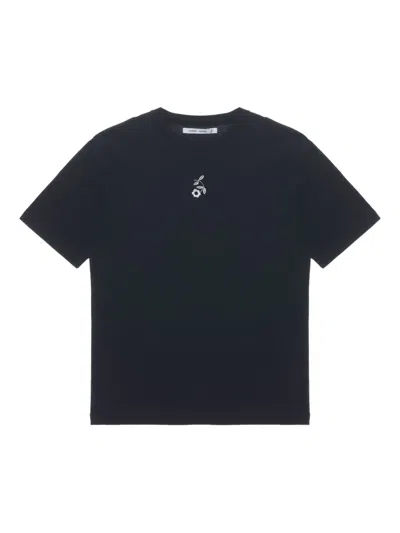 Samsoe & Samsoe Floral-print T-shirt In Black