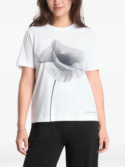 Samsoe & Samsoe Flower-print T-shirt In White