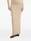 Samsoe & Samsoe Fringe-detail Knit Skirt In Neutral