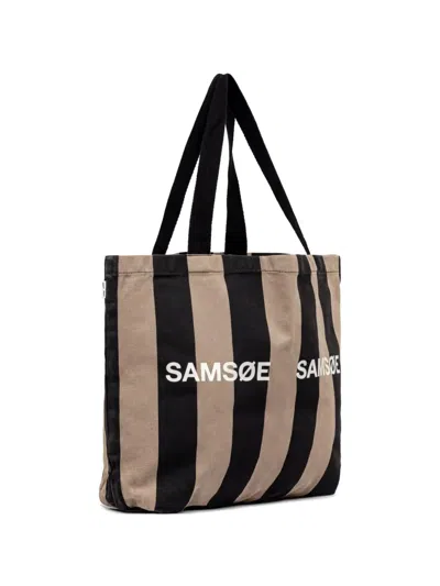 Samsoe & Samsoe Frinka Striped Logo Tote Bag In Multi