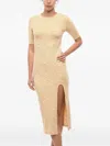 Samsoe & Samsoe Front-slit Midi Dress In Neutral