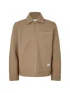 Samsoe & Samsoe Full-zip Wool Shirt Jacket In Neutrals