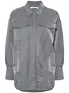 Samsoe & Samsoe Gira Press-stud Crinkled Shirt In Grey